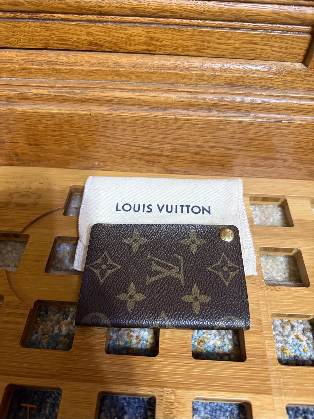 Louis Vuitton Monogram Snap Card Case in Brown and Gold